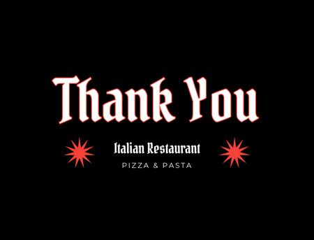 Restaurant Thank You Letter Thank You Card 4.2x5.5in Design Template