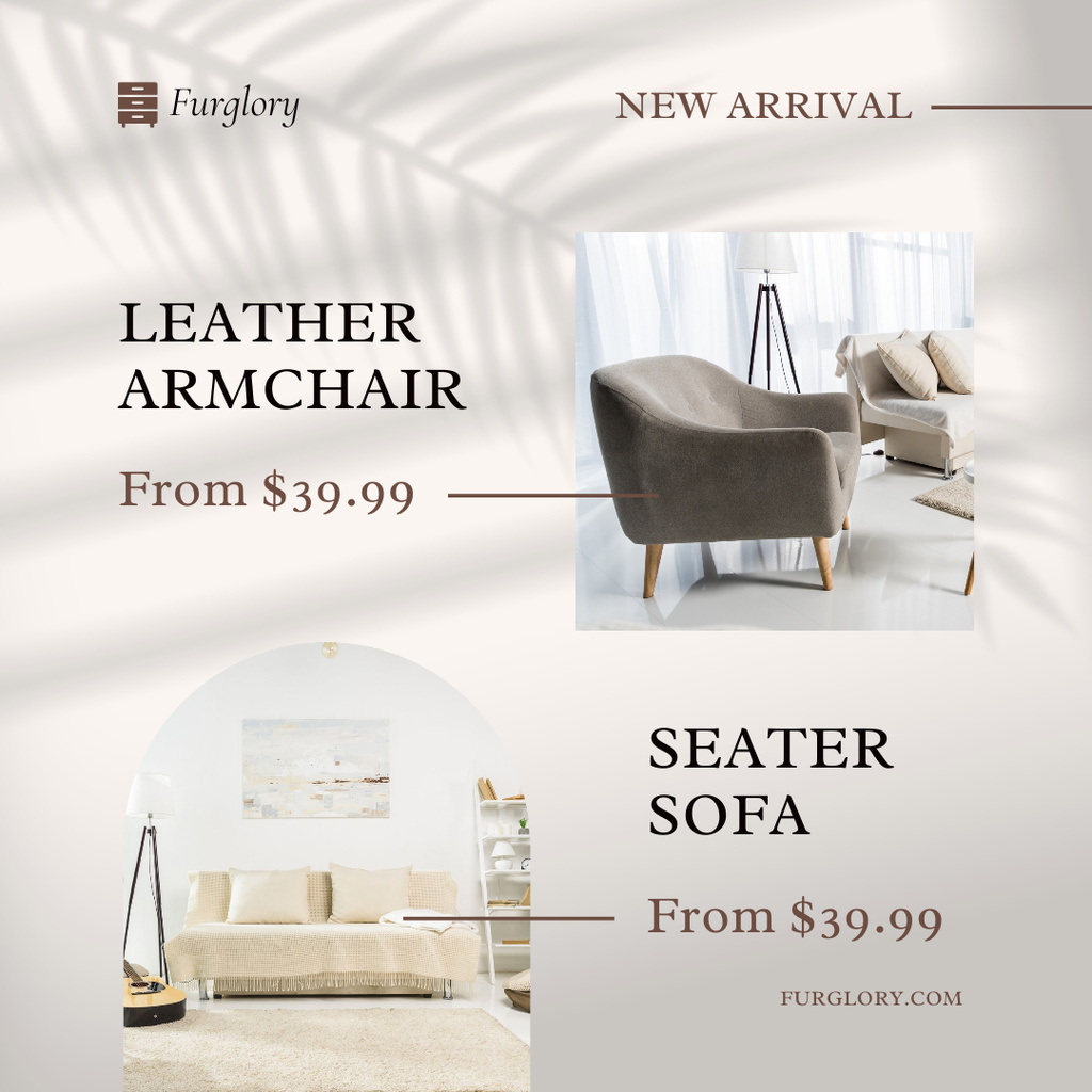 Modèle de visuel New Arrival of Stylish Home Furniture - Instagram