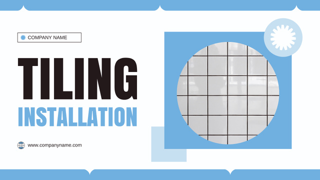 Designvorlage Tiling Installation Services Announcement für Presentation Wide