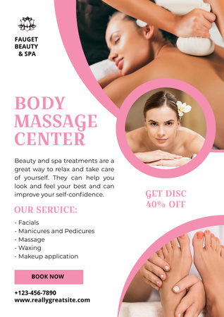 Designvorlage Body Massage Services für Poster