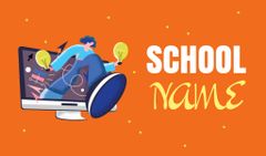 School Apply Announcement with Illustration of Student