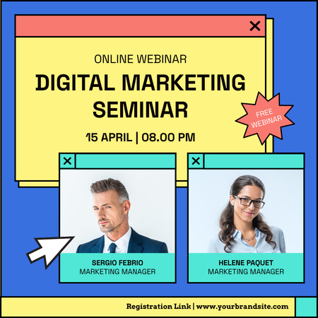 Template di design Digital Marketing Seminar Invitation with Successful People Instagram
