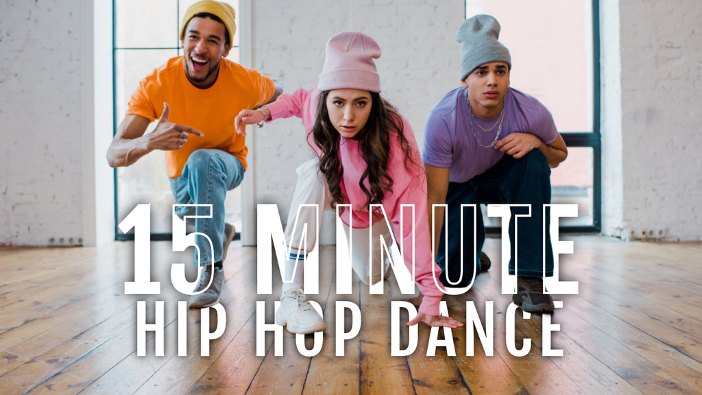 People dancing Hip Hop in Studio Youtube Thumbnail Design Template
