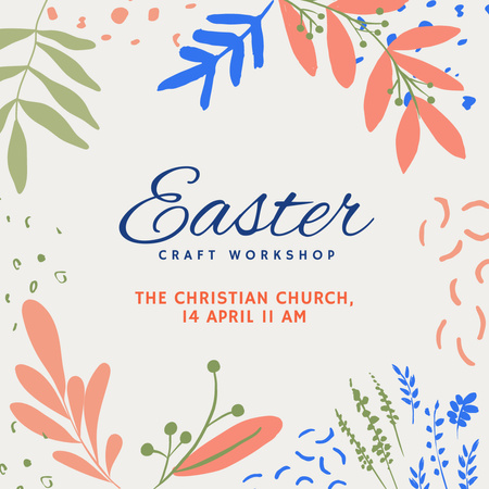 Easter Holiday Celebration Announcement Instagram AD Design Template