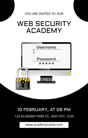 Anúncio do evento da Web Security Academy Invitation 4.6x7.2in Modelo de Design