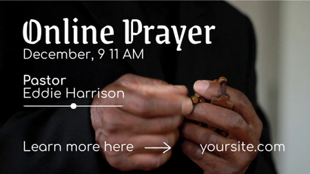 Designvorlage Praying Online With Pastor Announcement für Full HD video