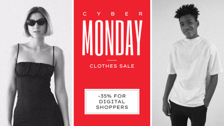 Cyber Monday Sale with Fashionable People Full HD video Design Template
