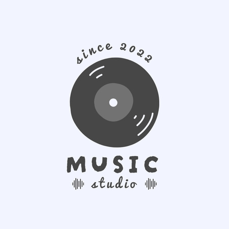 Music studio Ad with Vinyl Logo 1080x1080px Design Template