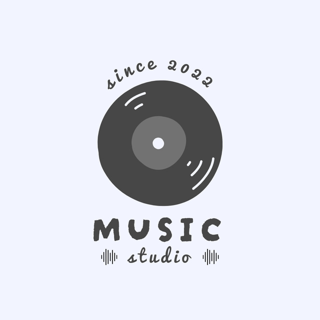 Ontwerpsjabloon van Logo 1080x1080px van Music studio Ad with Vinyl