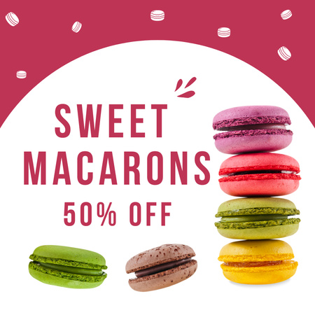 Designvorlage Angebot an süßen Macarons für Instagram