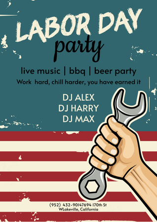 Labor Day Celebration Announcement Poster Design Template