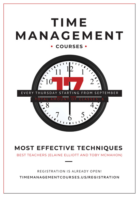 Time management courses Poster Design Template