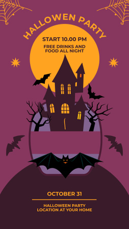 Modèle de visuel Halloween Party Invitation - Instagram Story