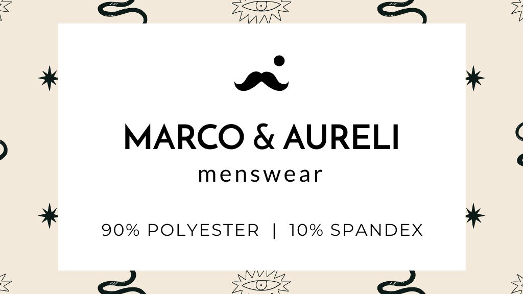 Men's Clothes Sale Ad on Abstract Pattern Label 3.5x2in Šablona návrhu