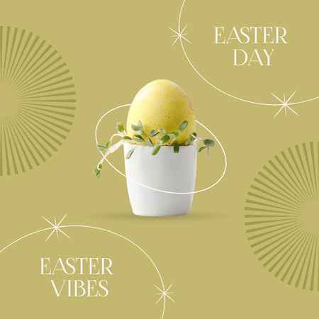 Ontwerpsjabloon van Instagram van Happy Easter Day