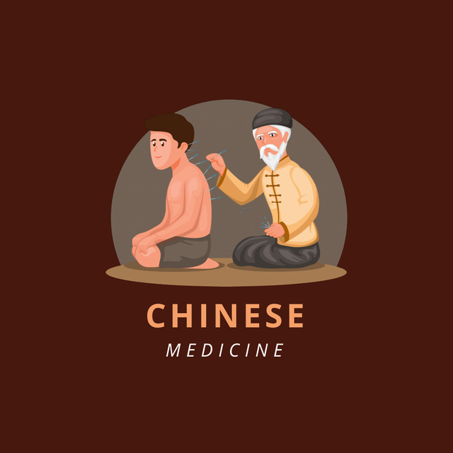 Traditional Chinese Medicine And Treatments Offer Animated Logo Πρότυπο σχεδίασης
