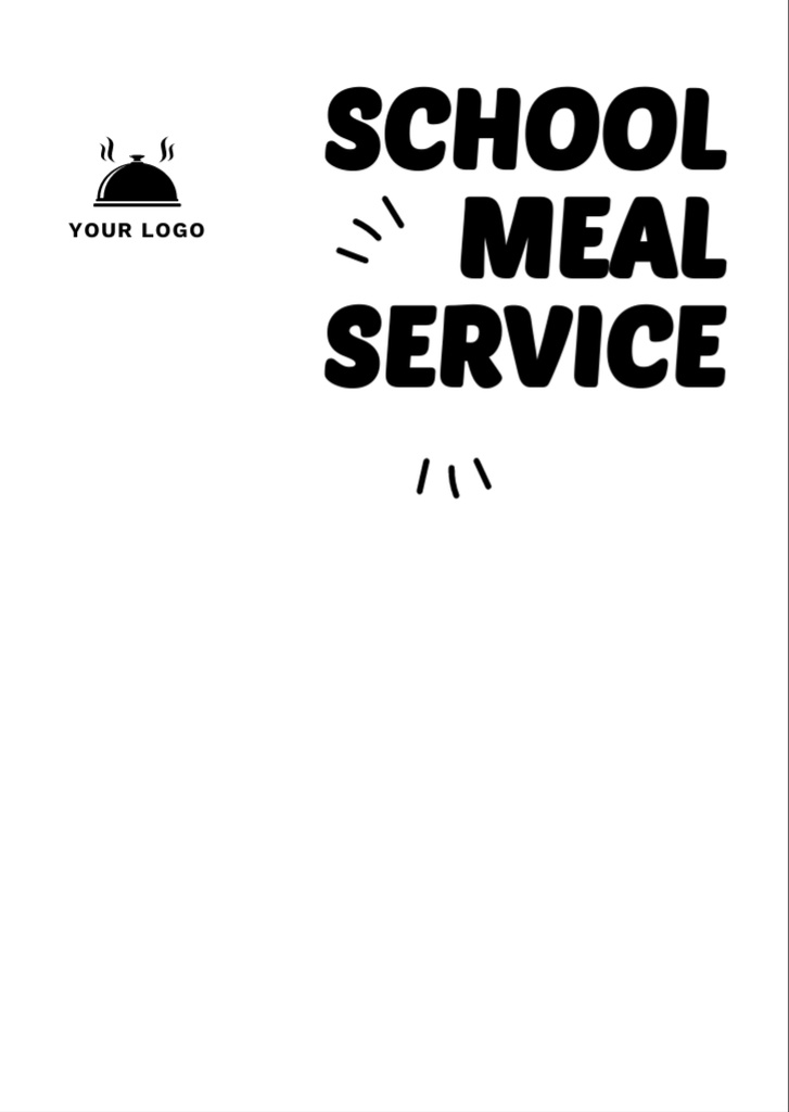 School Meal Service Ad Flyer A6デザインテンプレート