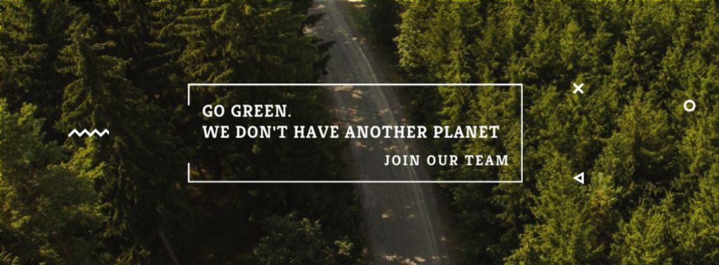 Ecology Quote with Forest Road View Facebook cover Design Template