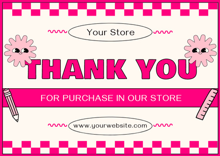 Thank You for Purchase of School Supplies Card Design Template