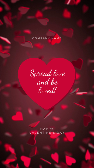 Designvorlage Lovely Valentine`s Day Greeting With Hearts für Instagram Video Story