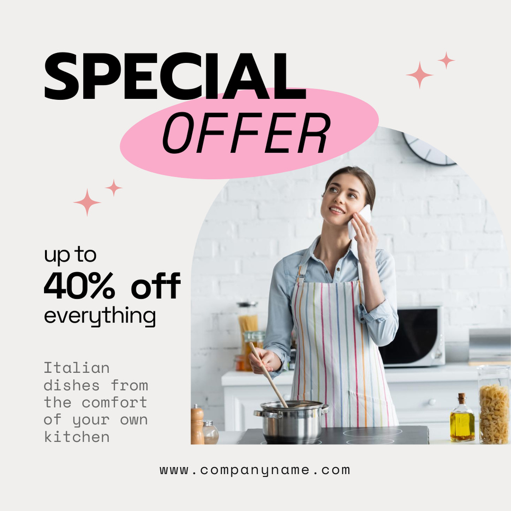 Template di design Special Offer for Dishes for Comfort in Kitchen Instagram