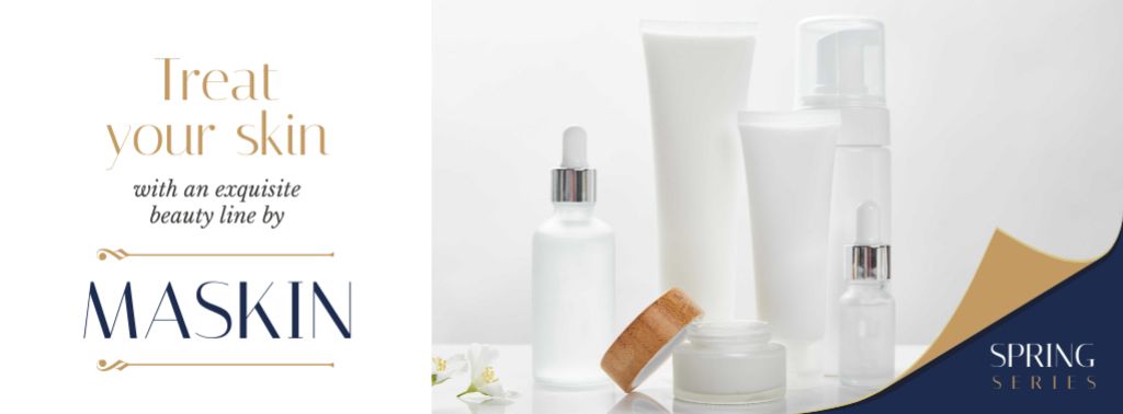 Designvorlage Cosmetics Skincare Products Offer für Facebook cover