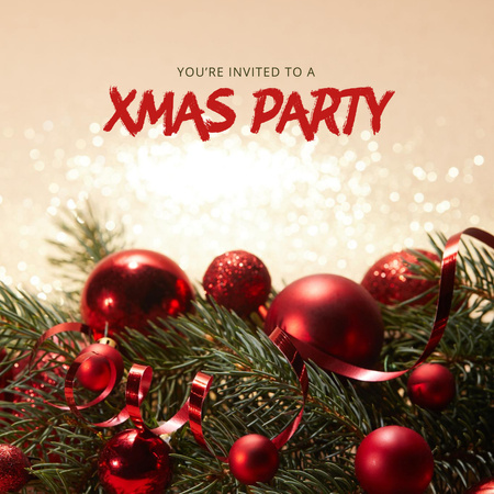 Designvorlage Christmas Holiday Party Announcement für Instagram