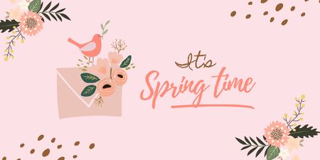 Üdvözlet a tavasznak Twitter tervezősablon
