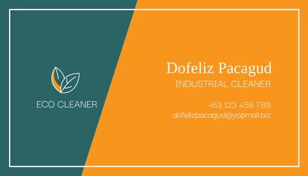 Plantilla de diseño de Ficha Introductoria de Industrial Eco Cleaner Business Card US 