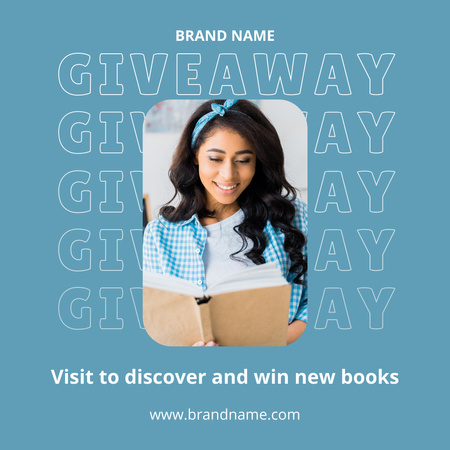 Giveaway Books Announcement Instagram Design Template