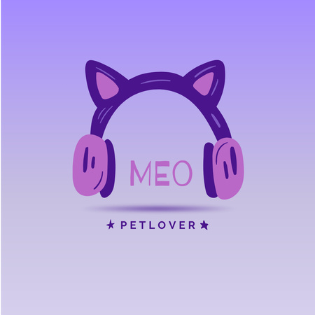 állatmenhely hirdetés aranyos macska fülek Logo tervezősablon