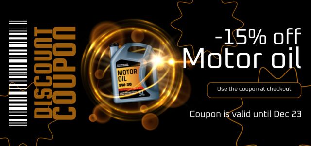 Motor Oils Sale with Great Discount Coupon Din Large Πρότυπο σχεδίασης