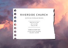 Church Invitation with Heaven on Background