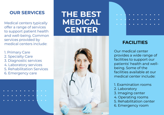 Ontwerpsjabloon van Brochure van Best Medical Center Service Offer