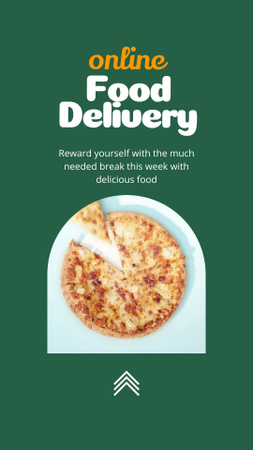 Platilla de diseño Food Delivery Service Ad with Delicious Pizza  Instagram Video Story