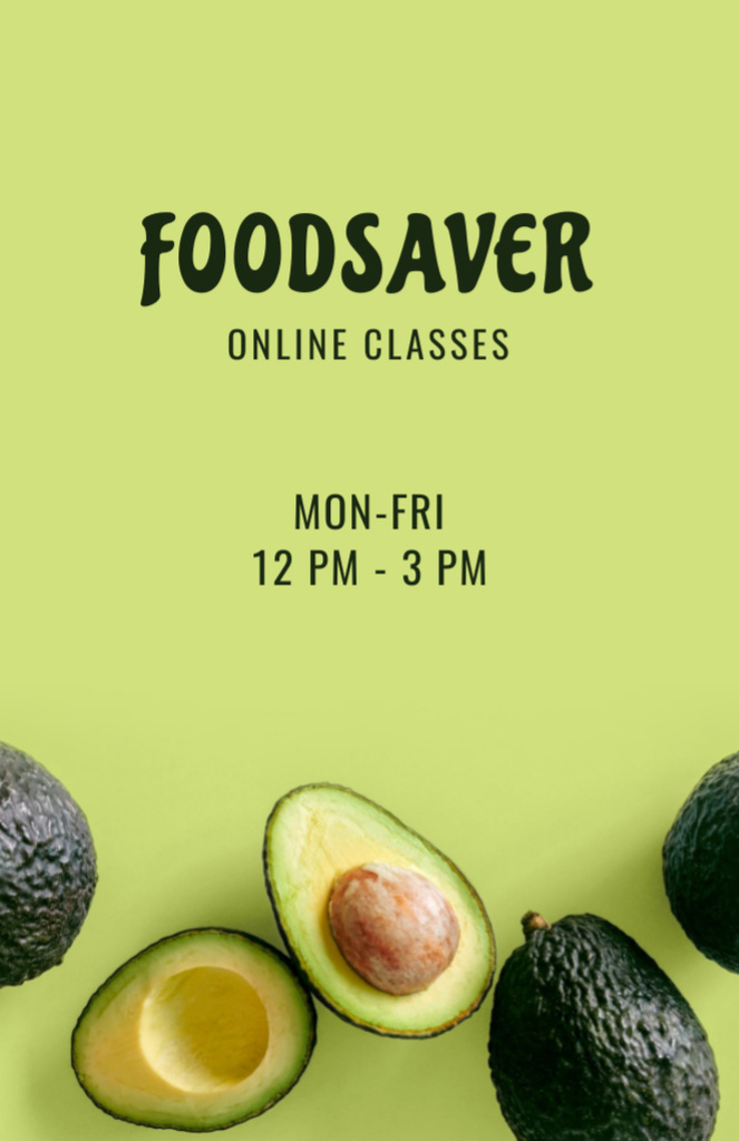 Platilla de diseño Specialized Nutrition Classes With Green Avocado Flyer 5.5x8.5in