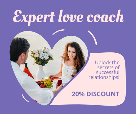 Designvorlage Erfolgreiche Beziehung mit Love Coach für Facebook