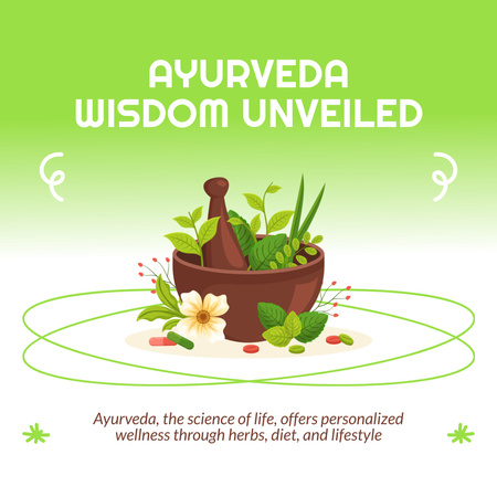 Modèle de visuel Offre de bien-être ayurvédique et de suppléments à base de plantes - Animated Post