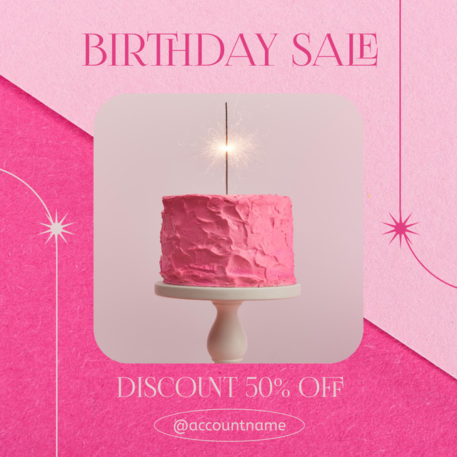 Birthday Sale of Tasty Cake Instagram Design Template