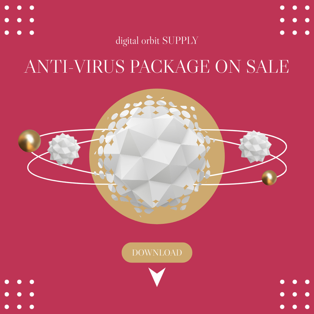 Ontwerpsjabloon van Instagram van Sale of Anti-Virus Package