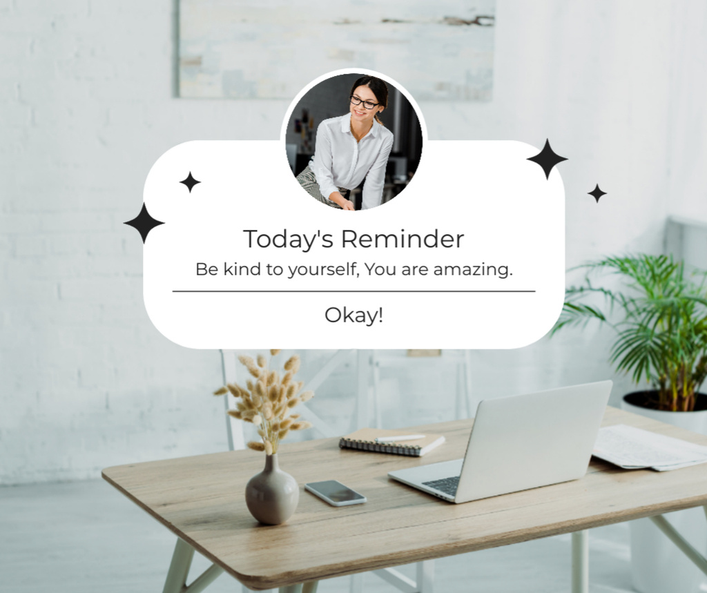 Quote To Love Yourself In Form Of Reminder Facebook Design Template