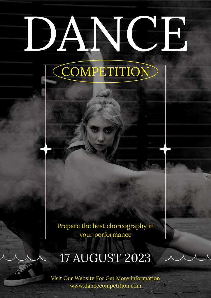 Dance Competition Ad with Attractive Girl Poster Modelo de Design