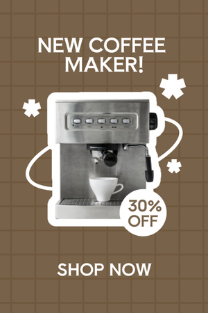Platilla de diseño Announcement of Discount on New Model of Coffee Machine Tumblr