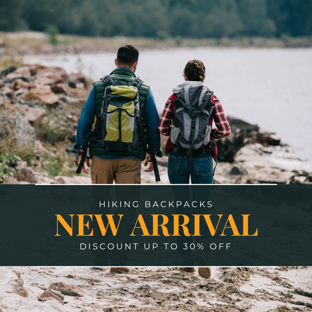 Couple are walking on River Coast Instagram AD Design Template