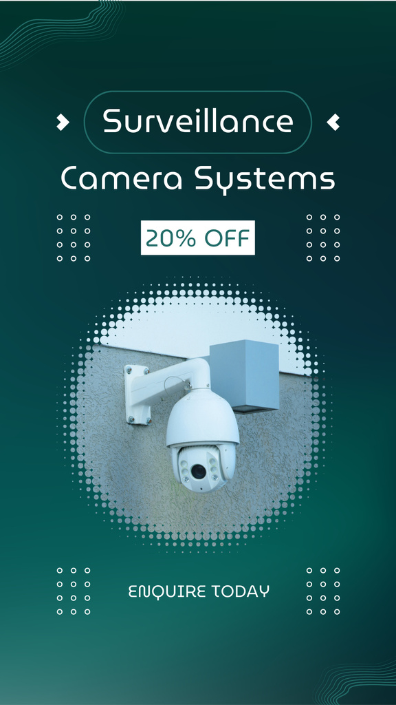 Surveillance Cameras from Security Company Instagram Story Πρότυπο σχεδίασης