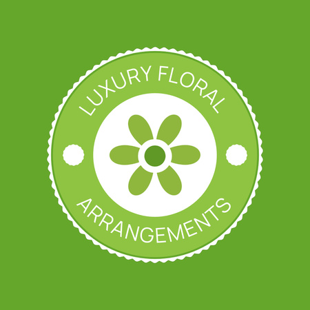Virágtervezési szolgáltatások kerek emblémával Animated Logo tervezősablon