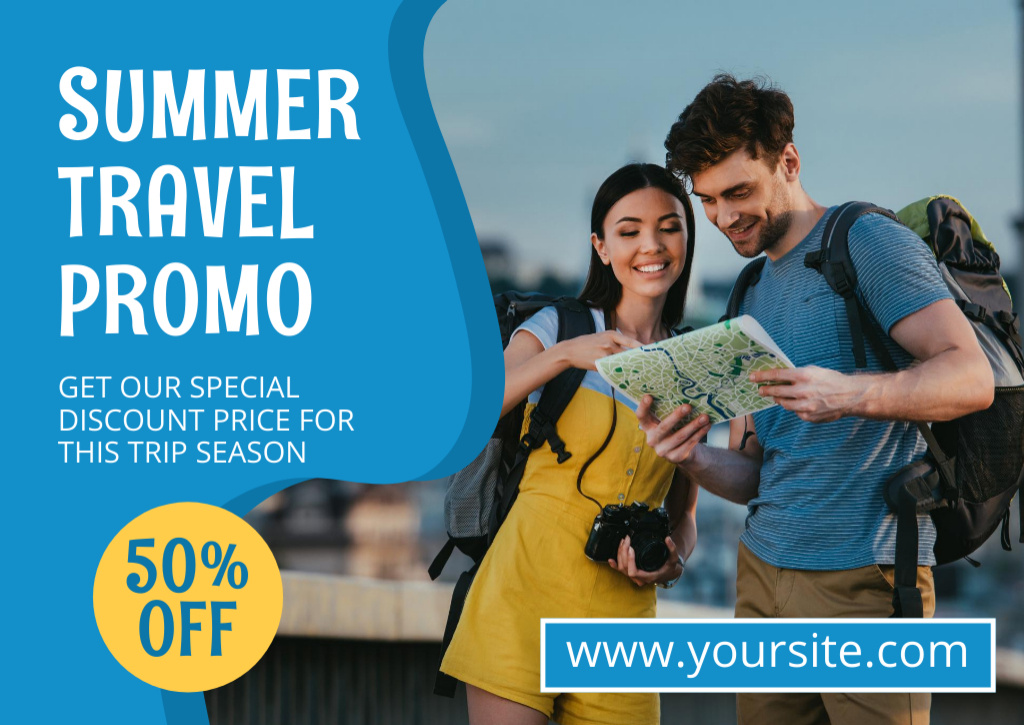 Summer Travel Promo Card – шаблон для дизайну