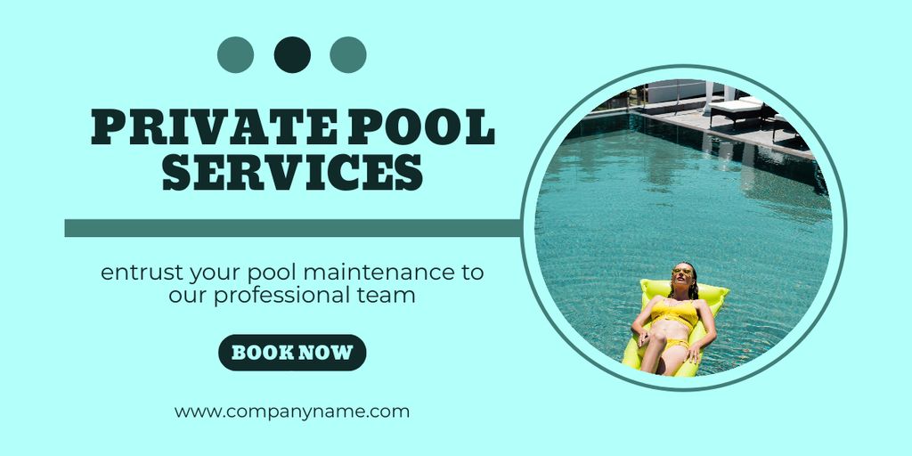 Individualized Private Pool Maintenance Service Offer Image Πρότυπο σχεδίασης