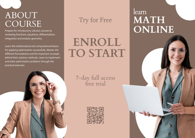 Offering Online Courses in Mathematics Brochure – шаблон для дизайну