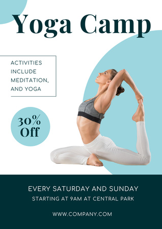 Designvorlage Ankündigung des Yoga-Camps für Poster